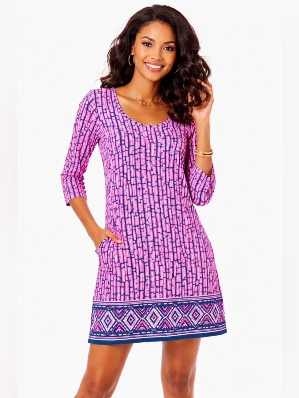 Lilly Pulitzer Beacon Dress in Mandevilla Pink Slathouse Stripe – Sz S